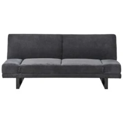 YORK - Slaapbank 2-zits - Zwart - Chenille