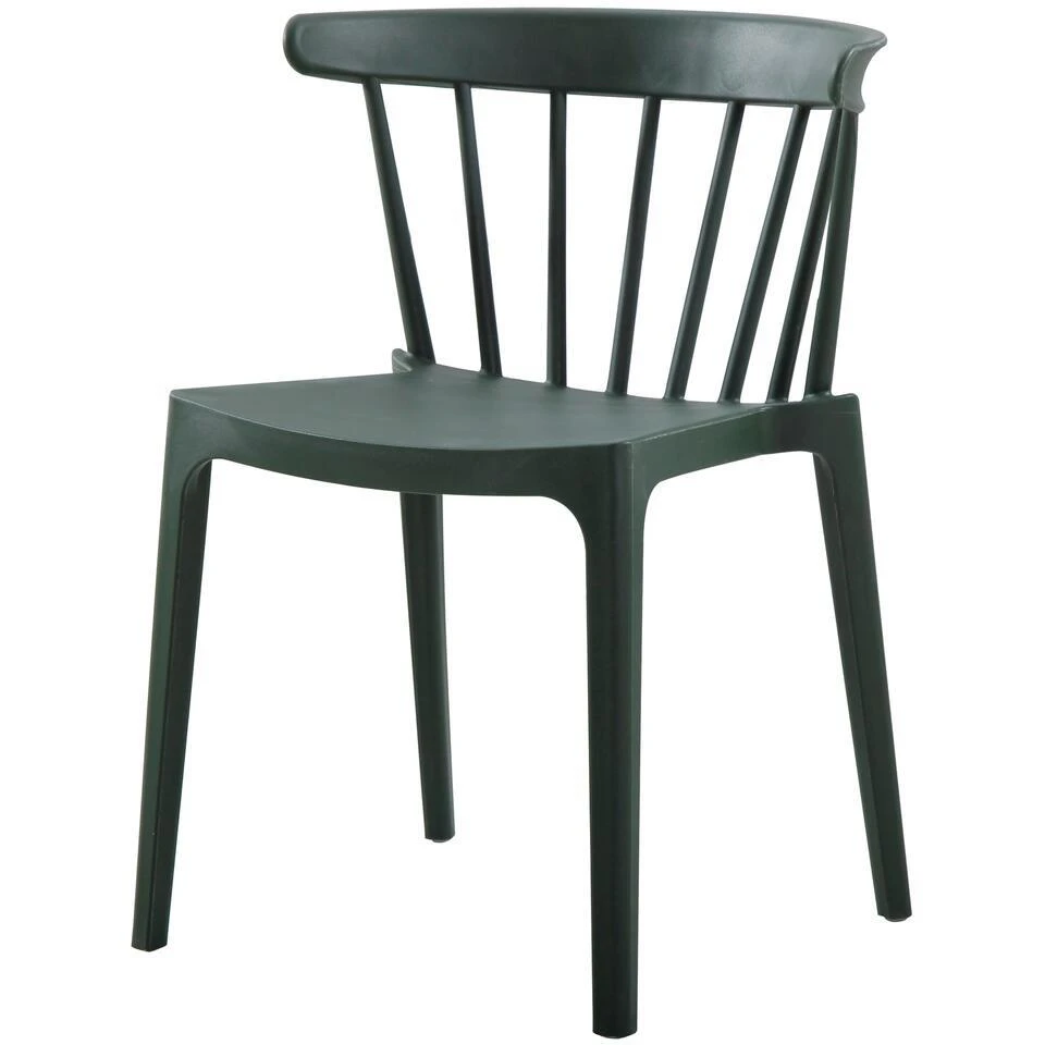 WOOOD Bliss Tuinstoel Met Spijlen Kunststof Army Groen - Set Van 2 3 WOOOD Bliss Tuinstoel Met Spijlen Kunststof Army Groen - Set Van 2