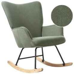 ARSET - Schommelstoel - Donkergroen - Bouclé