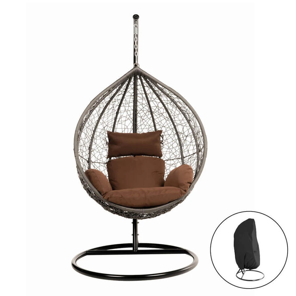 Merkloos HOME DELUXE Hangstoel CIELO Bruin Met Regenhoes 3 Merkloos HOME DELUXE Hangstoel CIELO Bruin Met Regenhoes