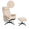 GERAS - Relaxfauteuil Met Voetenbank - Beige - Bouclé -Meubelwinkel 1000179021