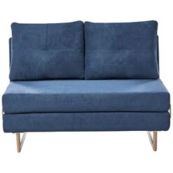 JERSLEV - 2-zits Slaapbank - Blauw - Stof