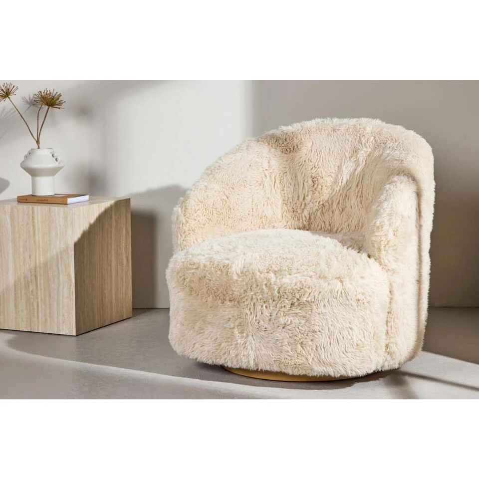 Svea - Mehta Fauteuil - Fake Fur - Beige 3 Svea - Mehta Fauteuil - Fake Fur - Beige