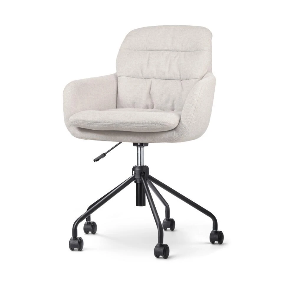Nolon Nout-Mia Bureaustoel Beige - Met Armleuning - Zwart 3 Nolon Nout-Mia Bureaustoel Beige - Met Armleuning - Zwart
