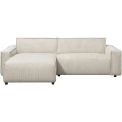 Bank Brooklyn Met Chaise Longue Links - Soop - Crème