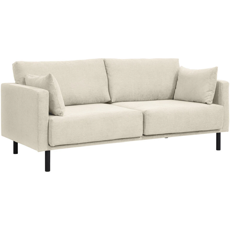 Bank Siem 2,5-zits - Ribstof Fjord - Beige 4 Bank Siem 2,5-zits - Ribstof Fjord - Beige - Afbeelding 2