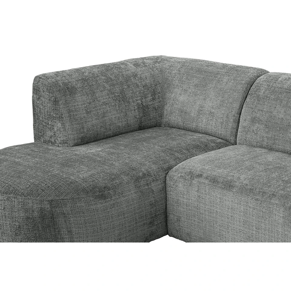 Hoekbank Luna Links - Stof Cremona - Grijs 10 Hoekbank Luna Links - Stof Cremona - Grijs - Afbeelding 8