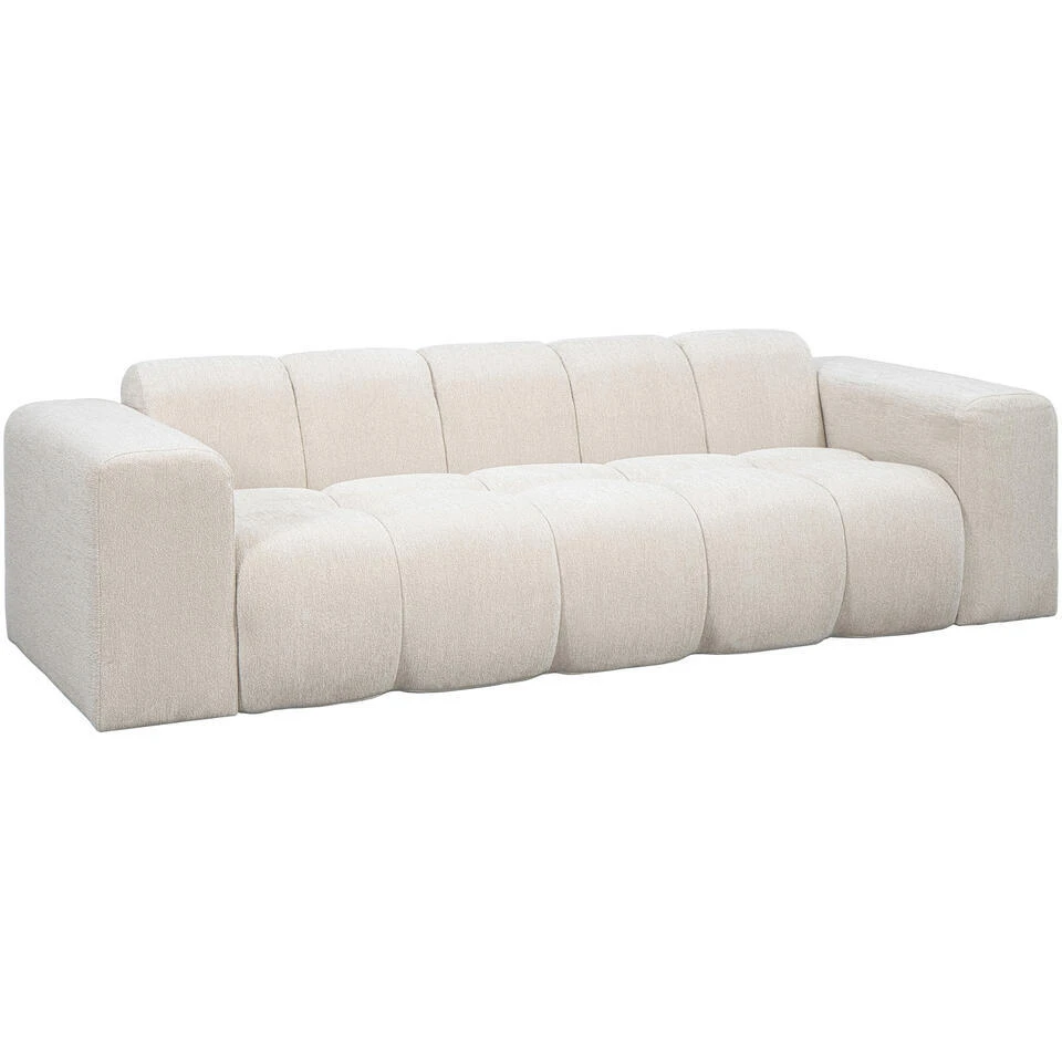 Bank Beau 3-zits - Stof Raven - Beige 4 Bank Beau 3-zits - Stof Raven - Beige - Afbeelding 2