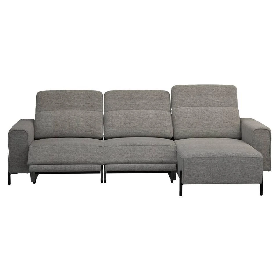 Hoekbank Dave Rechts - Elektrisch Verstelbaar - Stof Pure - Grijs 4 Hoekbank Dave Rechts - Elektrisch Verstelbaar - Stof Pure - Grijs - Afbeelding 2