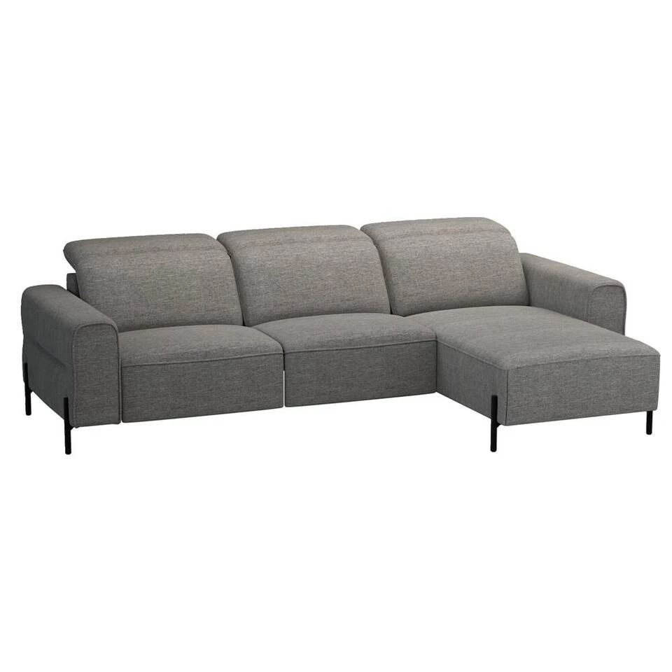 Hoekbank Dave Rechts - Elektrisch Verstelbaar - Stof Pure - Grijs 5 Hoekbank Dave Rechts - Elektrisch Verstelbaar - Stof Pure - Grijs - Afbeelding 3
