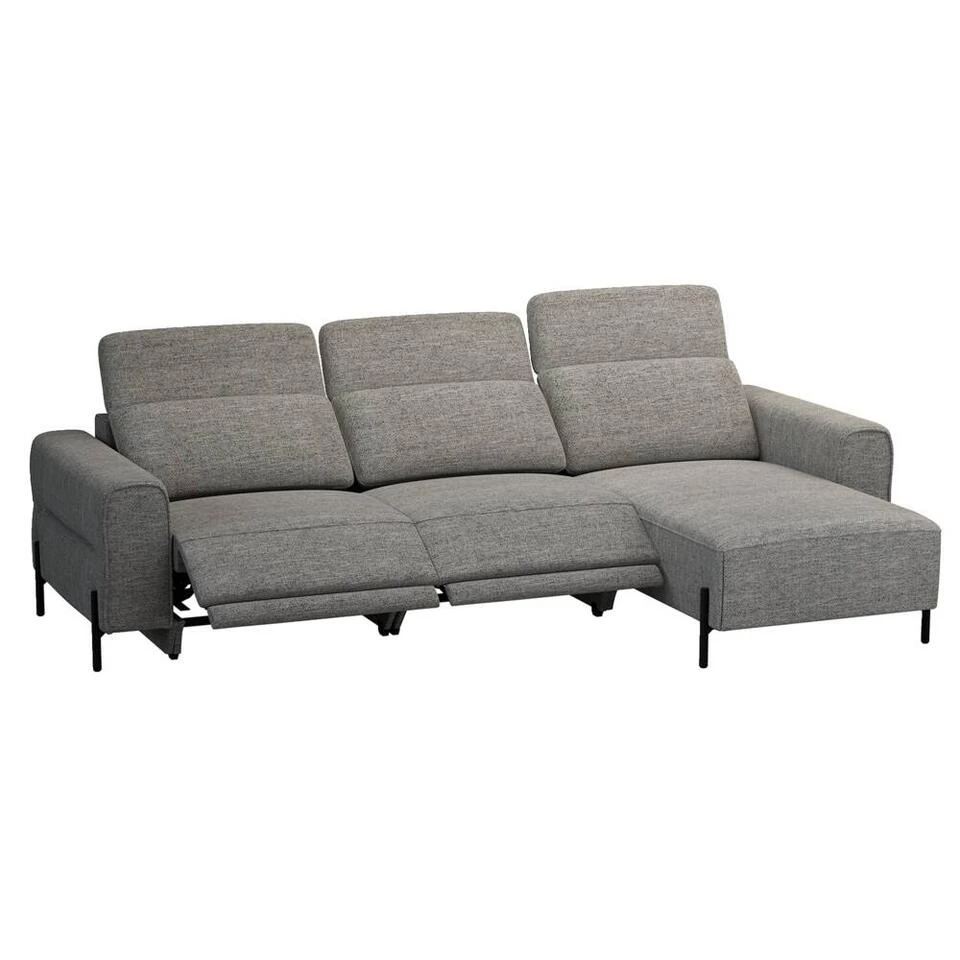 Hoekbank Dave Rechts - Elektrisch Verstelbaar - Stof Pure - Grijs 6 Hoekbank Dave Rechts - Elektrisch Verstelbaar - Stof Pure - Grijs - Afbeelding 4