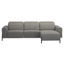 Hoekbank Dave Rechts - Elektrisch Verstelbaar - Stof Pure - Grijs