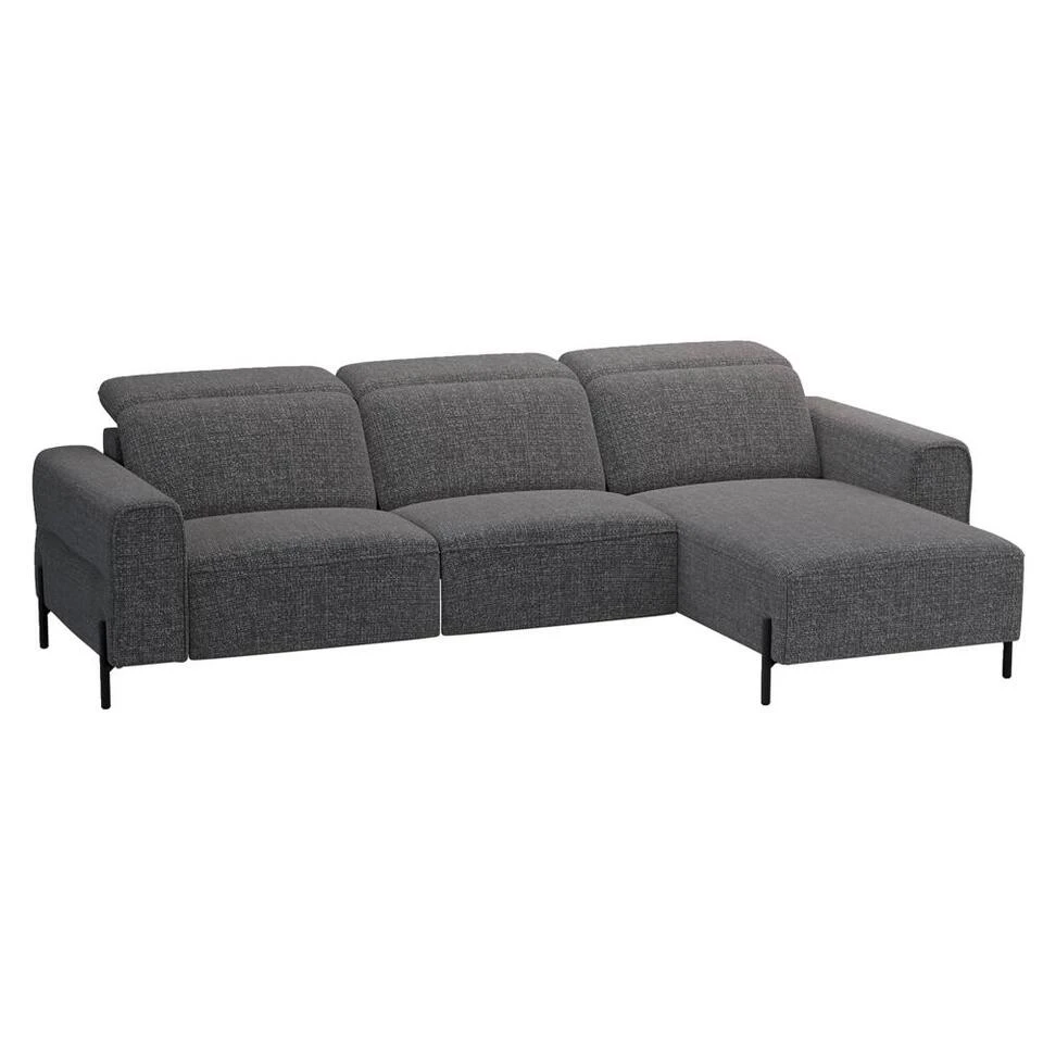 Hoekbank Dave Rechts - Elektrisch Verstelbaar - Stof Chacha - Grijs 5 Hoekbank Dave Rechts - Elektrisch Verstelbaar - Stof Chacha - Grijs - Afbeelding 3