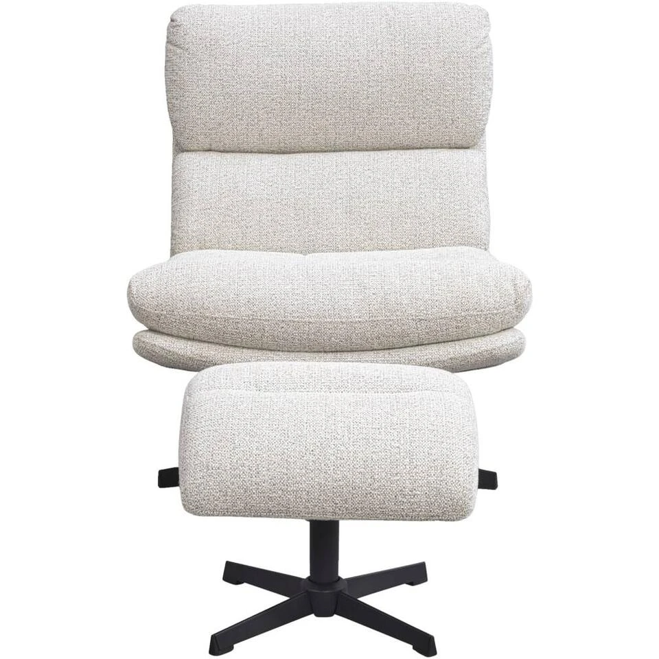 Fauteuil Bobbi Incl. Hocker - Greige 4 Fauteuil Bobbi Incl. Hocker - Greige - Afbeelding 2