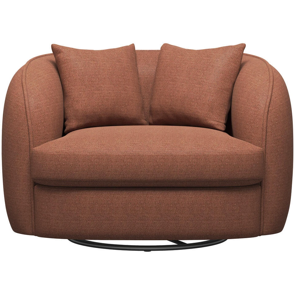 Loveseat Enzio - Stof Pure - Terra 4 Loveseat Enzio - Stof Pure - Terra - Afbeelding 2
