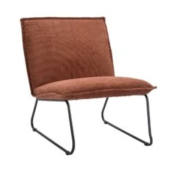 Fauteuil Cooper - Ribstof - Koper