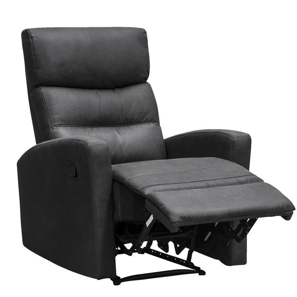 Relaxfauteuil Jackson - Stof - Zwart 4 Relaxfauteuil Jackson - Stof - Zwart - Afbeelding 2