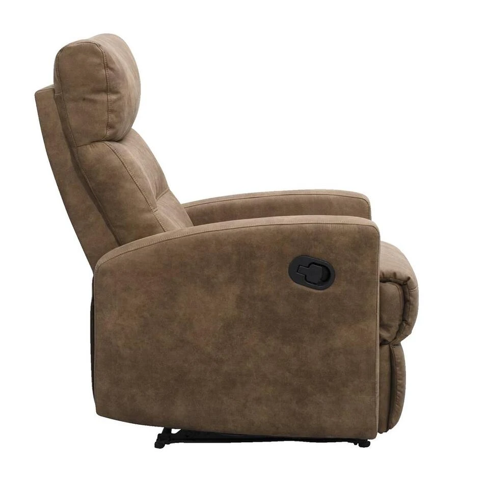Relaxfauteuil Jackson - Stof - Lichtbruin 4 Relaxfauteuil Jackson - Stof - Lichtbruin - Afbeelding 2