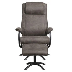 Relaxfauteuil Vincent Incl. Hocker - Stof Preston - Antraciet -Meubelwinkel 10209894 0101