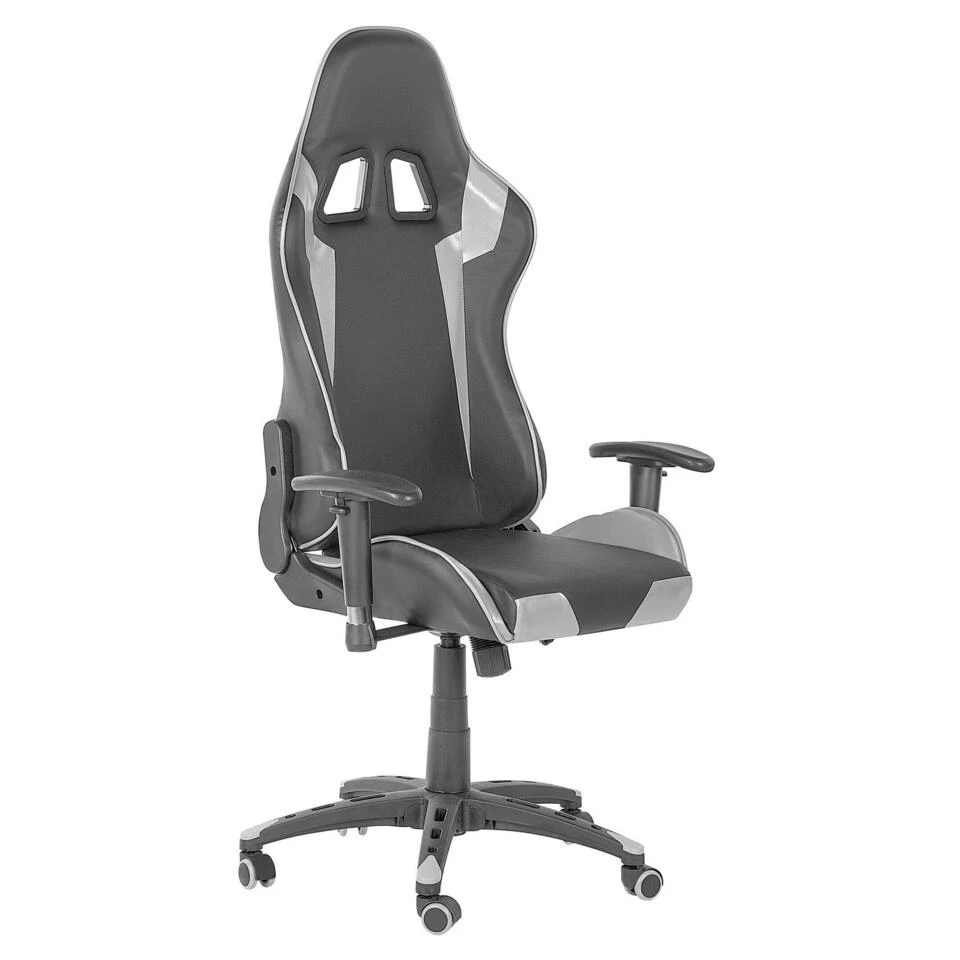 Beliani Bureaustoel KNIGHT - Zwart Kunstleer 3 Beliani Bureaustoel KNIGHT - Zwart Kunstleer