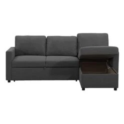 Slaapbank Turijn Met Opbergruimte - Antraciet - 82x215x145 Cm -Meubelwinkel 12600495 0101