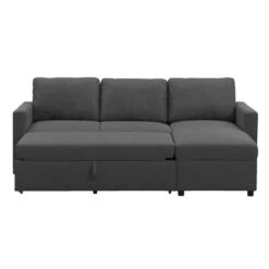 Slaapbank Turijn Met Opbergruimte - Antraciet - 82x215x145 Cm -Meubelwinkel 12600495 0102