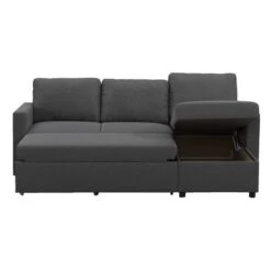 Slaapbank Turijn Met Opbergruimte - Antraciet - 82x215x145 Cm -Meubelwinkel 12600495 0103