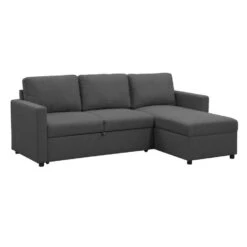 Slaapbank Turijn Met Opbergruimte - Antraciet - 82x215x145 Cm -Meubelwinkel 12600495 0300