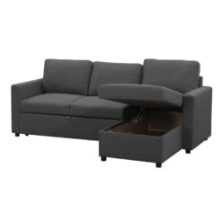 Slaapbank Turijn Met Opbergruimte - Antraciet - 82x215x145 Cm -Meubelwinkel 12600495 0305