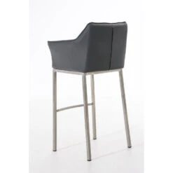 CLP Barkruk Damaso Roestvrij Staal Frame - Kunstleer - Grijs -Meubelwinkel 12a797e08f2748ca8592af24065ee6f1