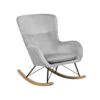 Beliani Schommelstoel ELLAN - Grijs Fluweel -Meubelwinkel 1343934130