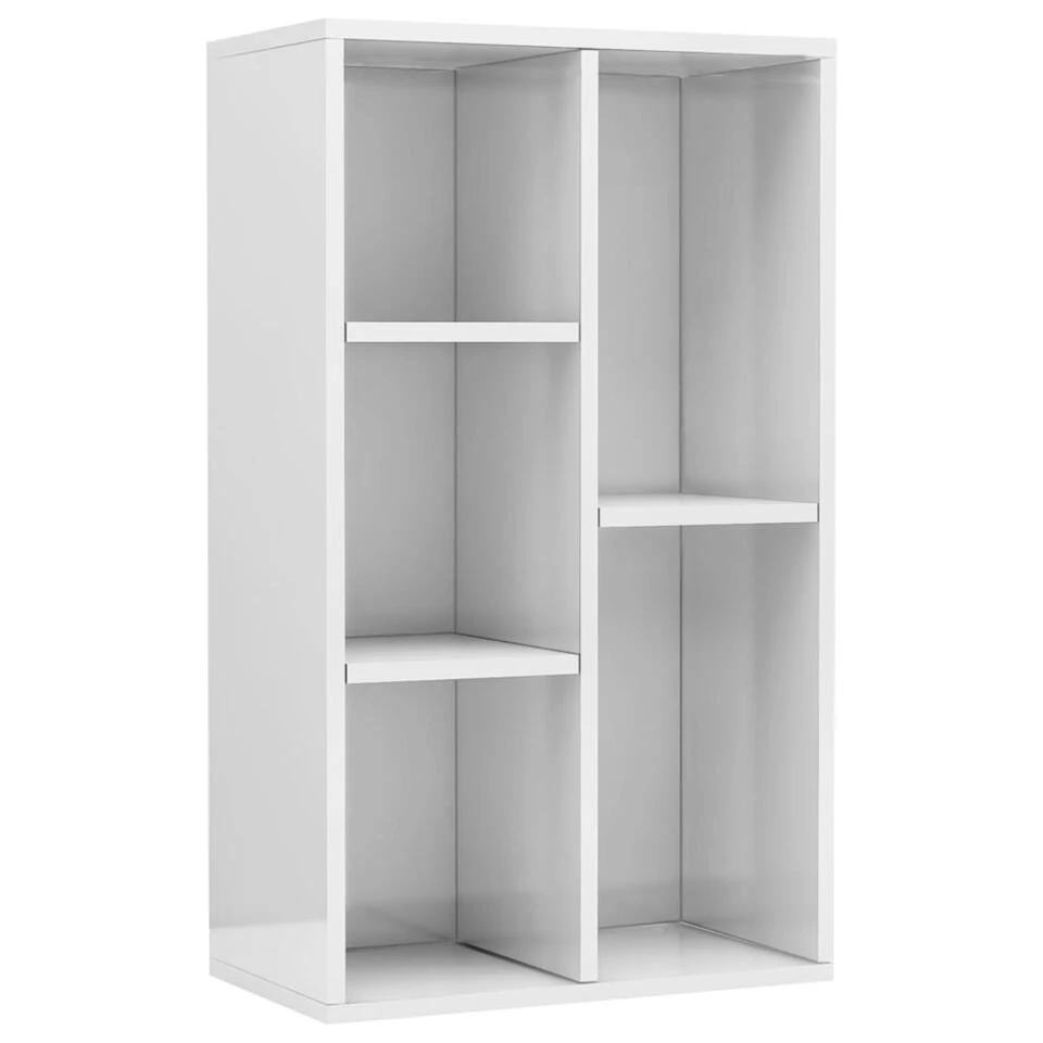 VidaXL Boekenkast/dressoir 50x25x80 Cm Spaanplaat Hoogglans Wit 3 VidaXL Boekenkast/dressoir 50x25x80 Cm Spaanplaat Hoogglans Wit