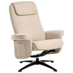 GERAS - Relaxfauteuil Met Voetenbank - Beige - Bouclé -Meubelwinkel 13d338b0c62b49689ffa07938c932e58