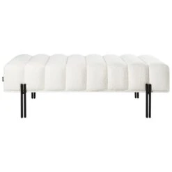 CAREY - Bankje - Gebroken Wit - Polyester -Meubelwinkel 148668890378425b90ca1d8c4bd83f62