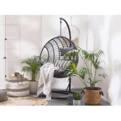 Beliani Hangstoel ASPIO - Zwart Pe Rotan 8 Beliani Hangstoel ASPIO - Zwart Pe Rotan -Meubelwinkel 1498029831 0102