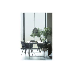 WOOOD Jelle Stoel - Velvet - Zwart - Set Van 2 -Meubelwinkel 1509452707 0103