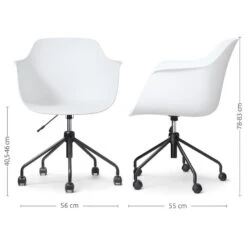 Nolon Nout-Puk Bureaustoel Wit - Met Armleuning - Zwart Onderstel -Meubelwinkel 15753d69766c4cf8918d287544eb01ad