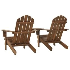 VidaXL Tuinstoelen Adirondack Met Tafeltje Massief Vurenhout Bruin -Meubelwinkel 16e5af812cf54616b453b4fb0a9a7174