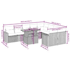 VidaXL 10-delige Loungeset Voor 9 Met Kussens & Verstelbaar Hout Salontafel 7 VidaXL 10-delige Loungeset Voor 9 Met Kussens & Verstelbaar Hout Salontafel -Meubelwinkel 175e3891ebed4102930c78f864370963
