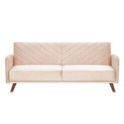 Beliani Driezitsbank - SENJA Beige Fluweel