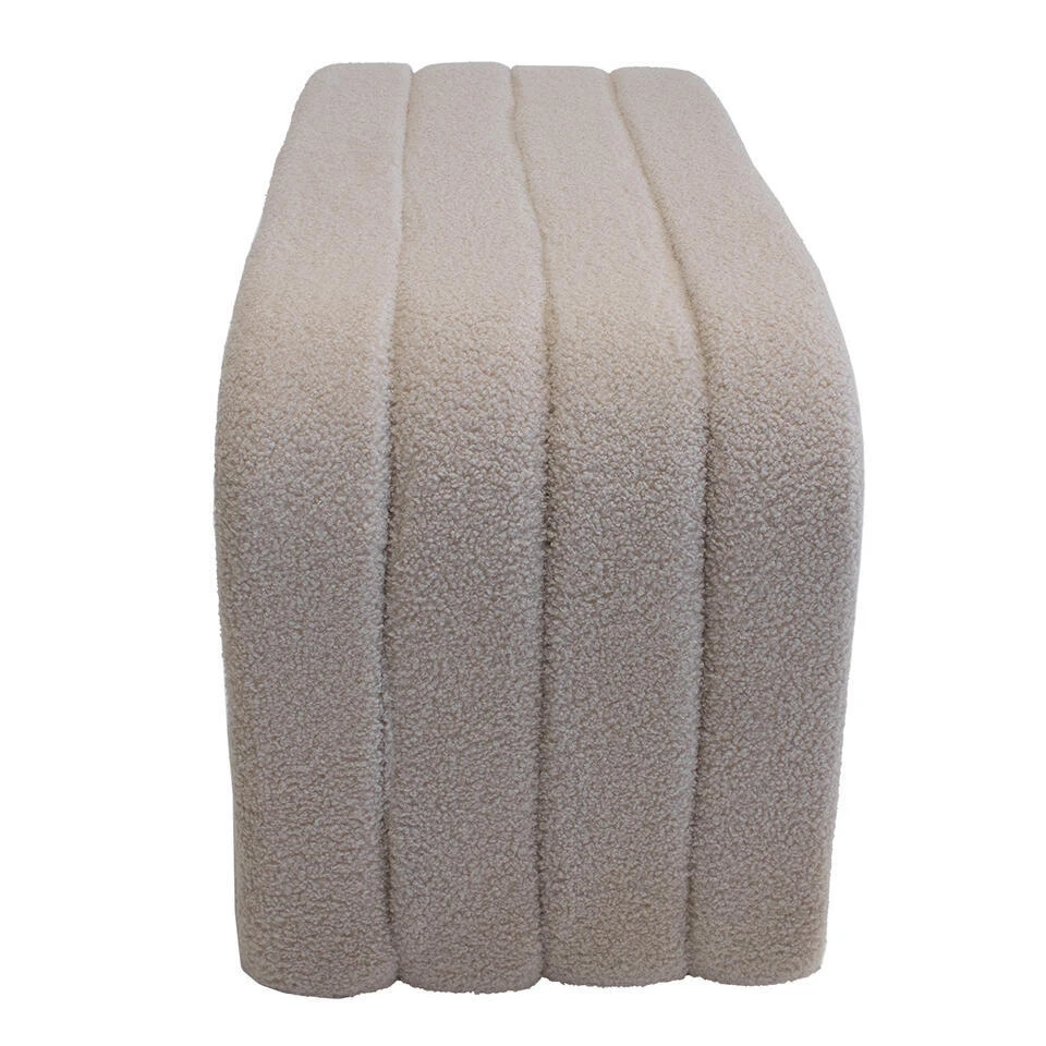 Halbankje Taupe Bouclé - 99x38x46cm - Sera 7 Halbankje Taupe Bouclé - 99x38x46cm - Sera - Afbeelding 5