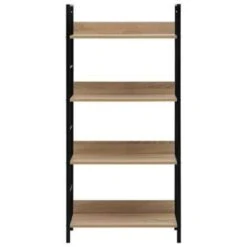 VidaXL Boekenkast 4 Schappen 60x27,6x124,5 Cm Spaanplaat Eikenkleurig -Meubelwinkel 1900759147 0102