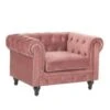 Beliani Fauteuil CHESTERFIELD - Roze Fluweel -Meubelwinkel 1926025818