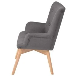 VidaXL Fauteuil Met Voetenbankje Stof Grijs 8 VidaXL Fauteuil Met Voetenbankje Stof Grijs -Meubelwinkel 1952805528 0102