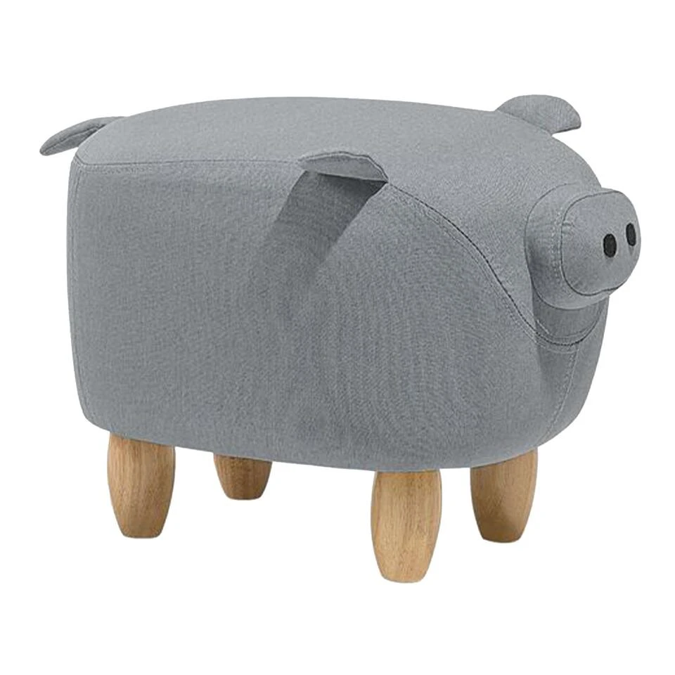 Beliani Dierenhocker PIGGY - Grijs Polyester 3 Beliani Dierenhocker PIGGY - Grijs Polyester