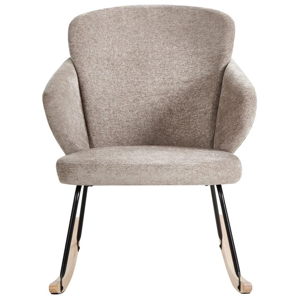 VIKEN - Schommelstoel - Taupe - Polyester 7 VIKEN - Schommelstoel - Taupe - Polyester - Afbeelding 5