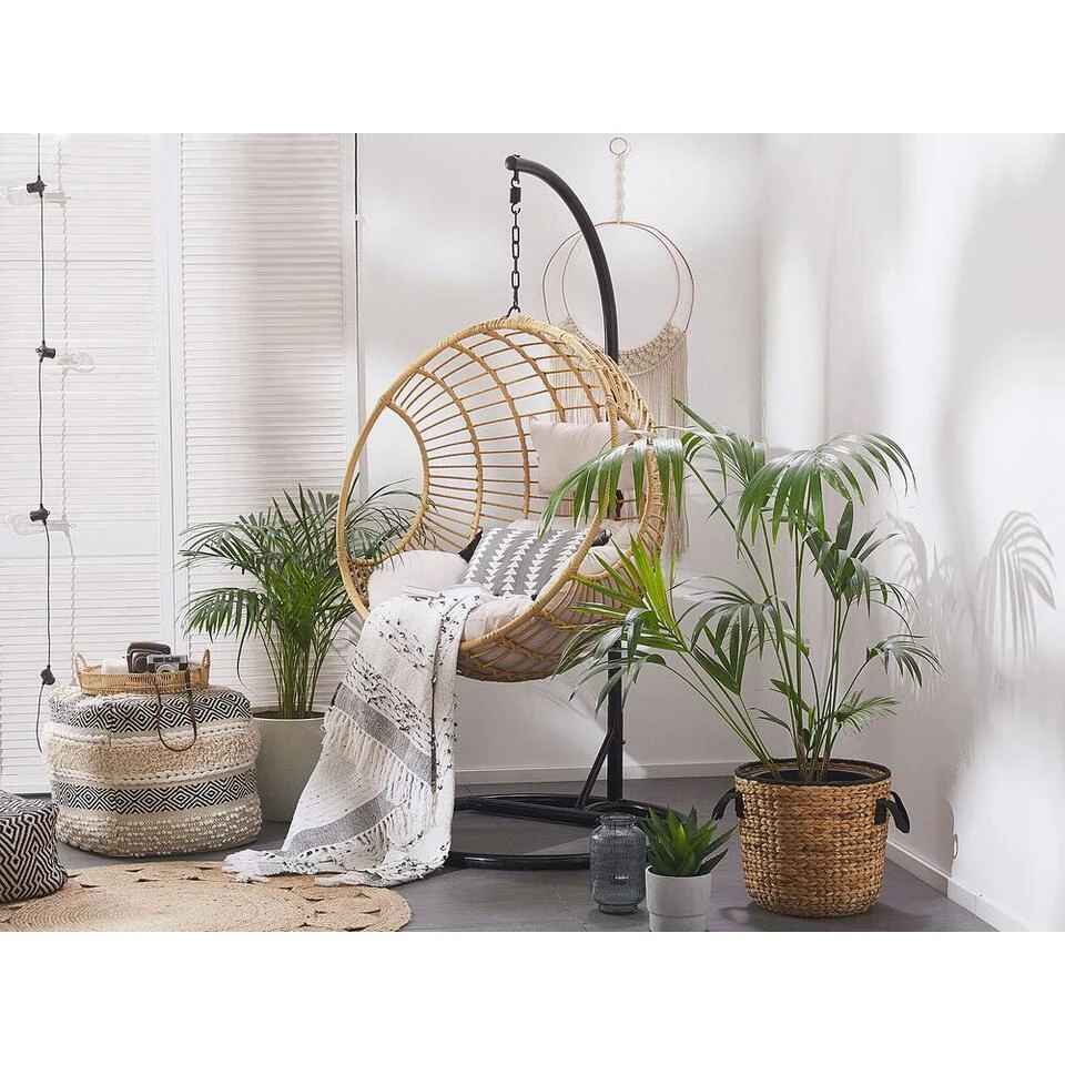 Beliani Hangstoel ASPIO - Beige Pe Rotan 4 Beliani Hangstoel ASPIO - Beige Pe Rotan - Afbeelding 2