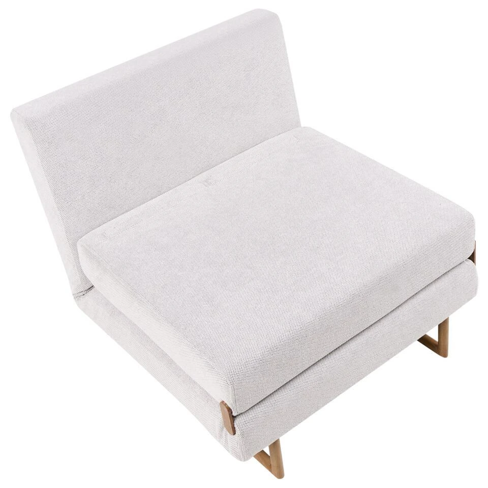 JERSLEV - 1-zits Slaapbank - Gebroken Wit - Polyester 11 JERSLEV - 1-zits Slaapbank - Gebroken Wit - Polyester - Afbeelding 9