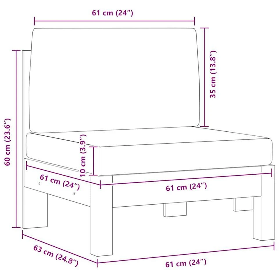 VidaXL - Middenbanken - Grijs - Acaciahout - 2 Stuks - Met Kussens 5 VidaXL - Middenbanken - Grijs - Acaciahout - 2 Stuks - Met Kussens - Afbeelding 3