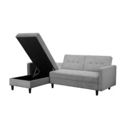 Hartford II - 3-zits Hoekslaapbank In Grijs Stof -Meubelwinkel 1ef95800ce8e4712870a4bcd89b61807